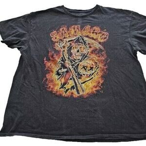 Sons of Anarchy SOA SAMCRO Flames Reaper T Shirt Mens Size XL